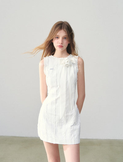 Striped Lace Sleeveless Dress SUN0147