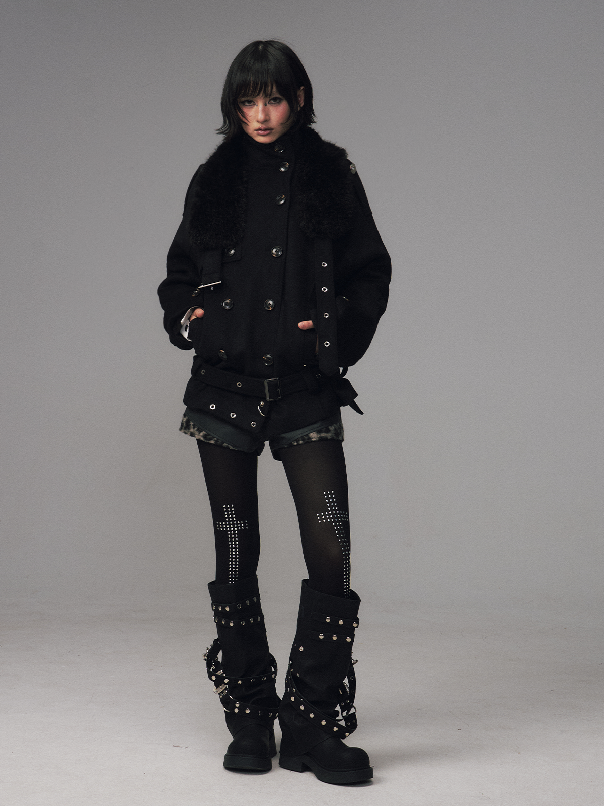 Oversized Collar Multi-Wear Jacket FRU0120