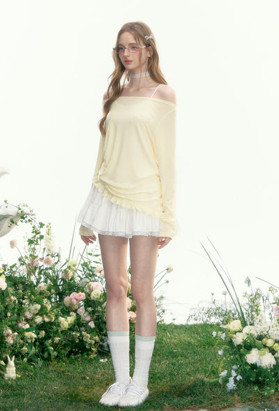 One-shoulder See-through T-shirt AYF0083