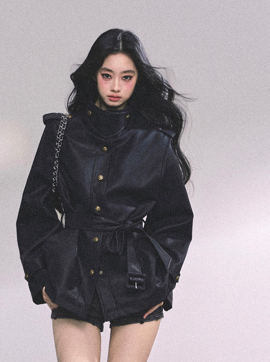 American Style Leather Stand Collar Jacket DIA0653