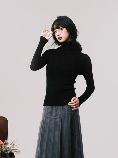 High-collar Washable Seamless Wool Bottoming Basic Knit LUL0110