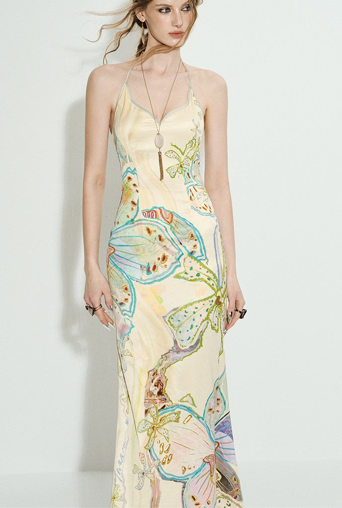 Floral Ocean Sling Fishtail Dress OFA0247