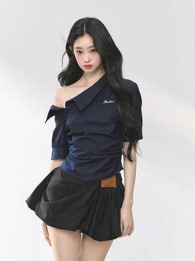 Off-shoulder Waist-slimming T-shirt DIA0465