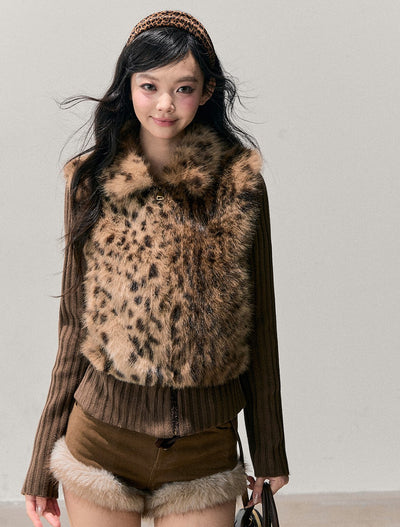 Brown Plush Warm Belt Shorts DIA0769