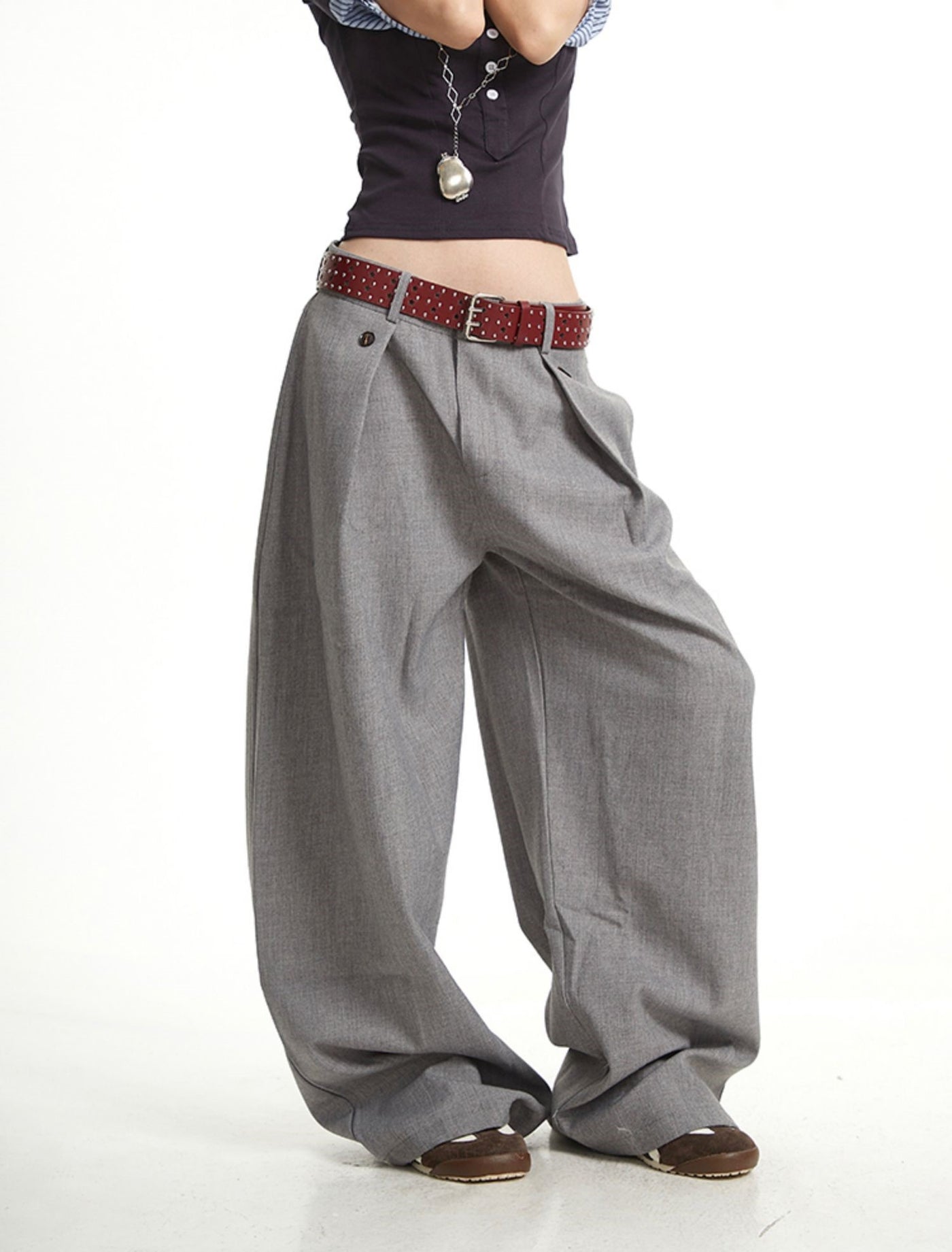 Classic Pleated Suit Wide-leg Pants UNC0267