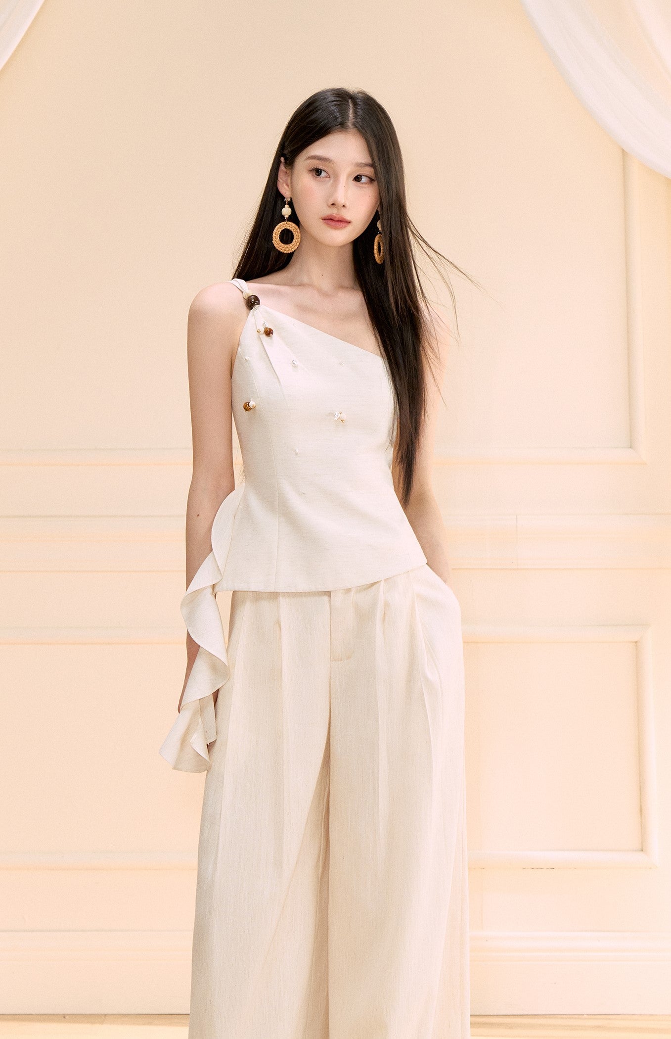 One-shoulder Asymmetric Top/Pants OSH0182