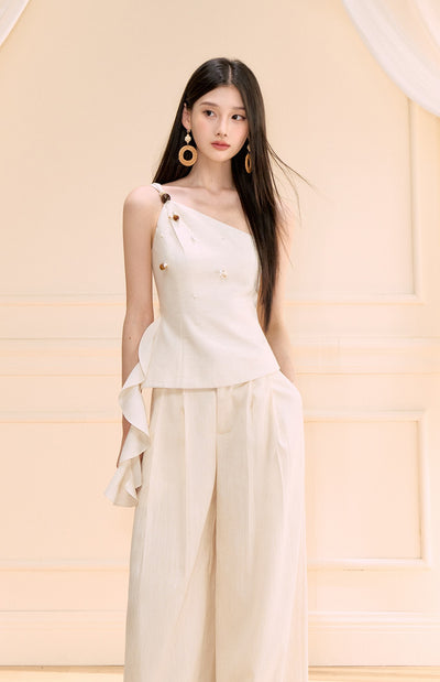 One-shoulder Asymmetric Top/Pants OSH0182