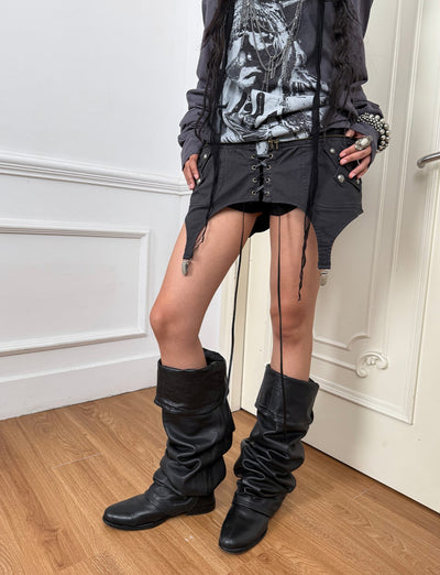 Pocket Layered Skirt Pants DOU0126