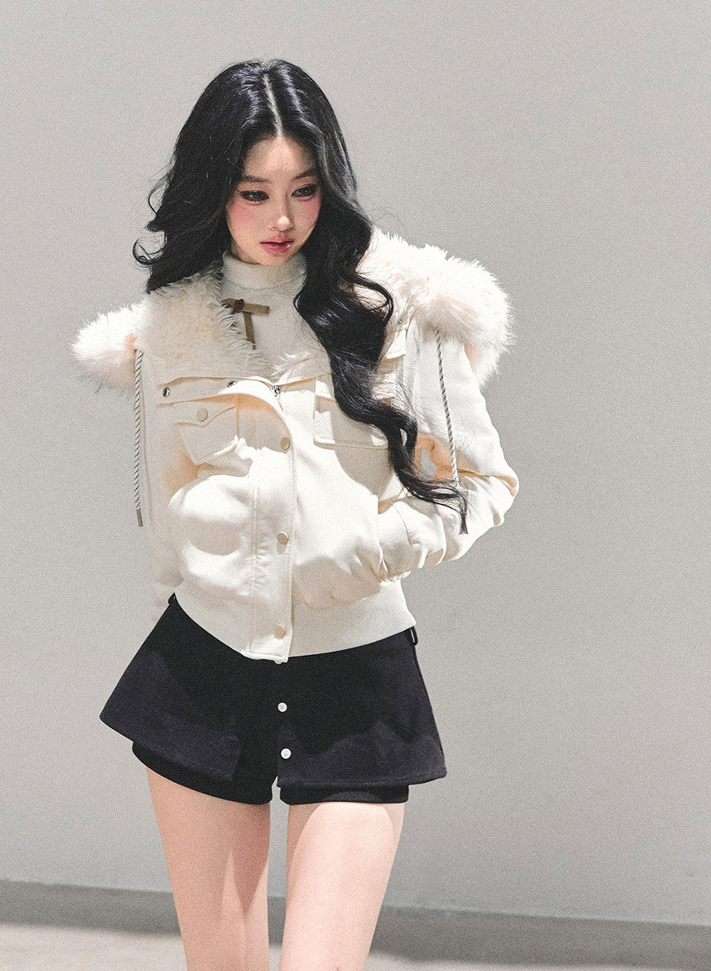 Hooded Lambswool Fleece Jacket DIA0677