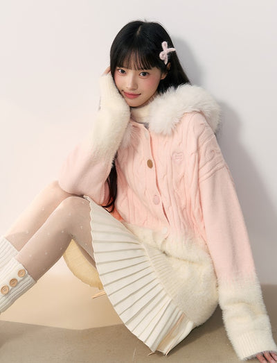 Colorful Button Gradient Knit Cardigan NTO0246