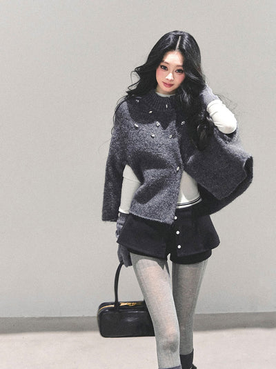 French-style Knitted Cape Cardigan DIA0689