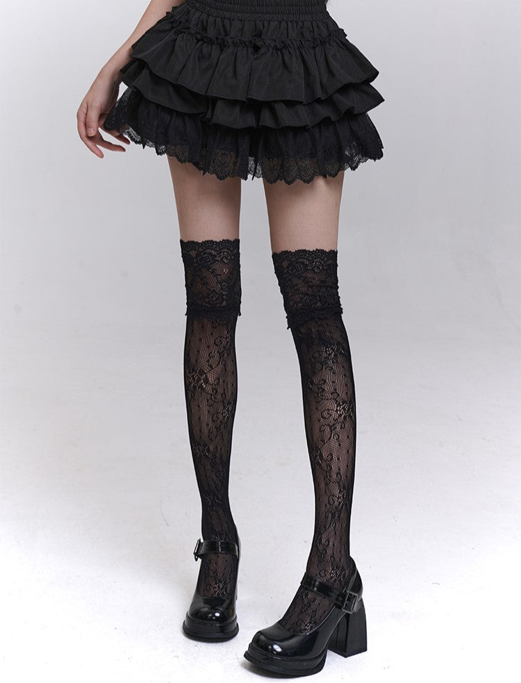 Black Puffy Cake Short Skirt LAD0199