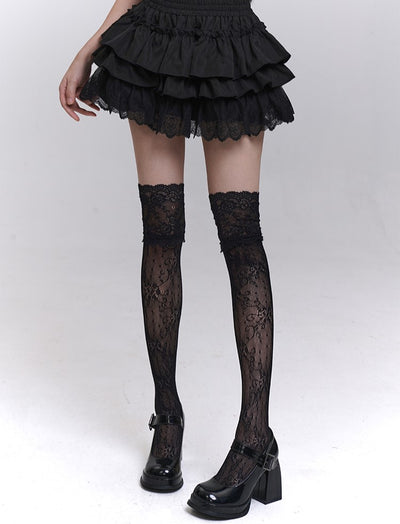 Black Puffy Cake Short Skirt LAD0199