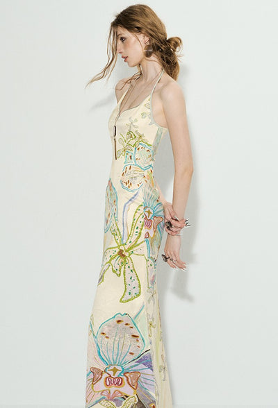 Floral Ocean Sling Fishtail Dress OFA0247