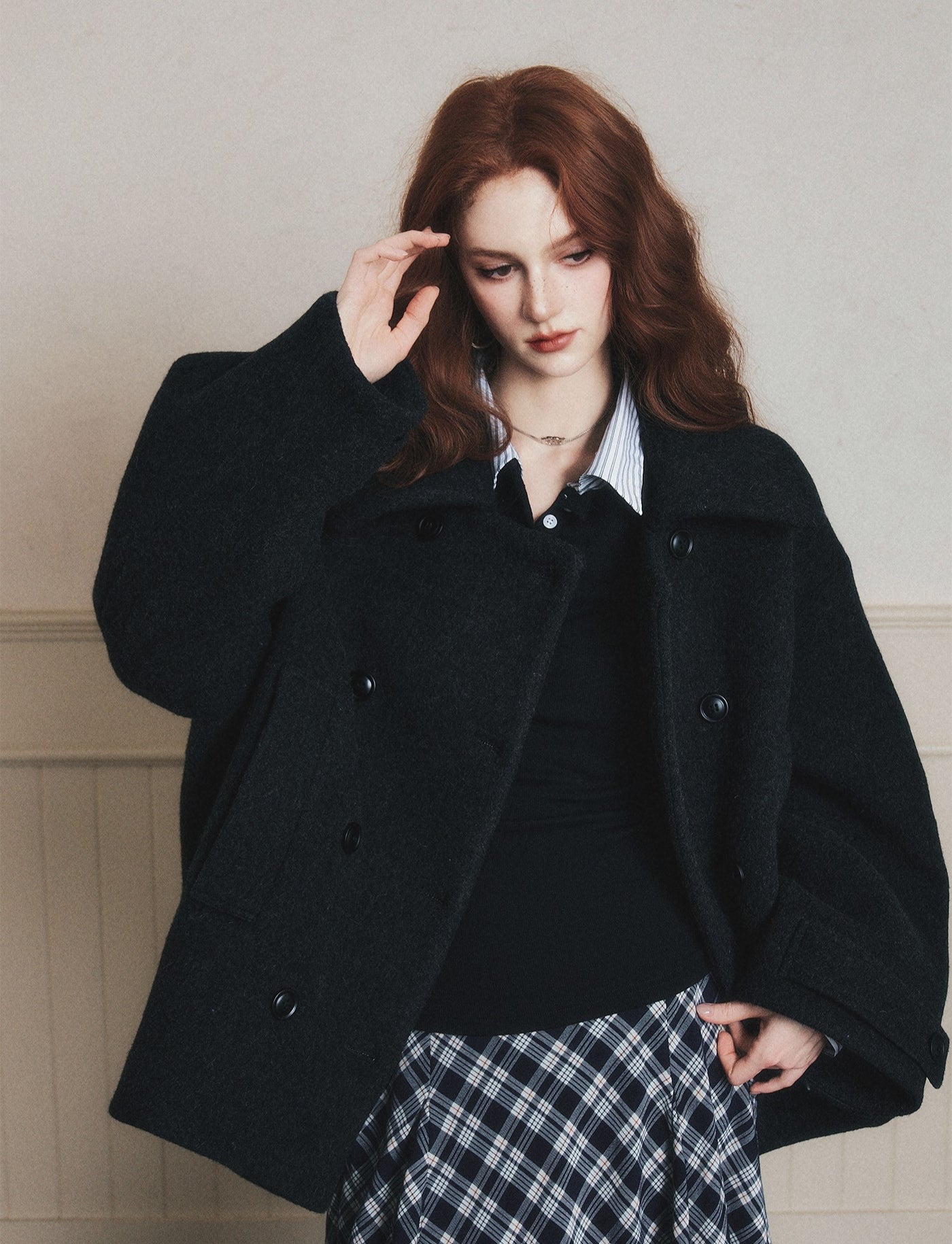 Contoured Double-Breasted Short Jacket LUL0182