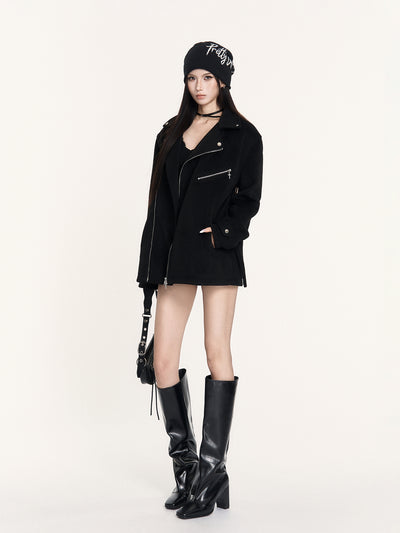 Black Street Style Oversized Jacket VOC0484