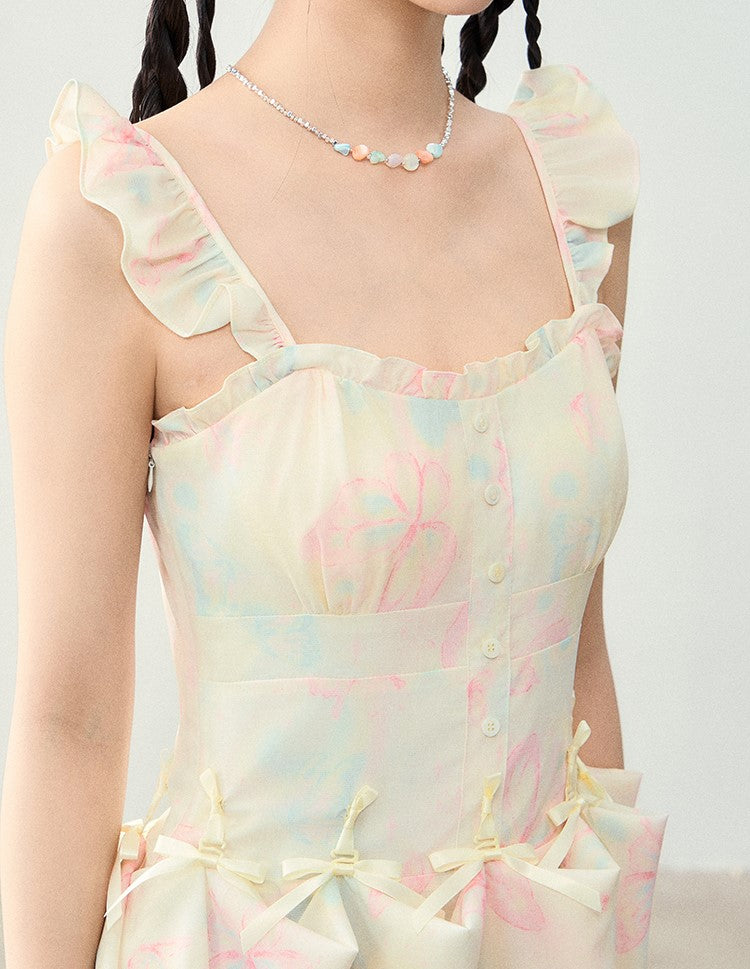 Pastel Small Flying Sleeve Dress NTO0230
