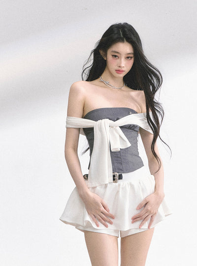 One Shoulder Waist Slim T-shirt DIA0520