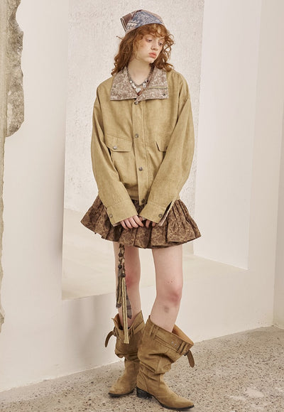 Paisley Stand-up Collar Jacket DID0230