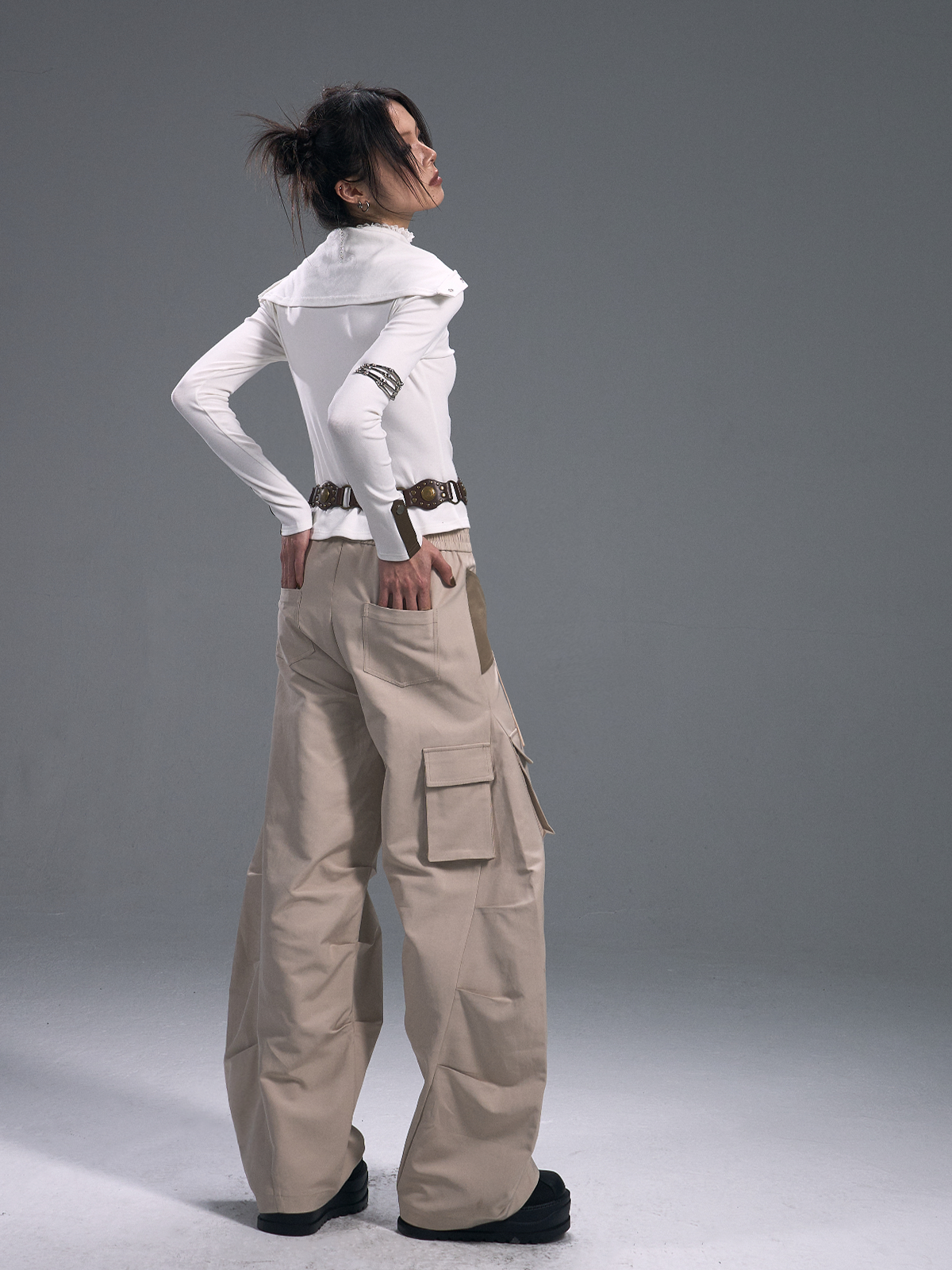 Casual Wide-leg Machete Pants FRU0093