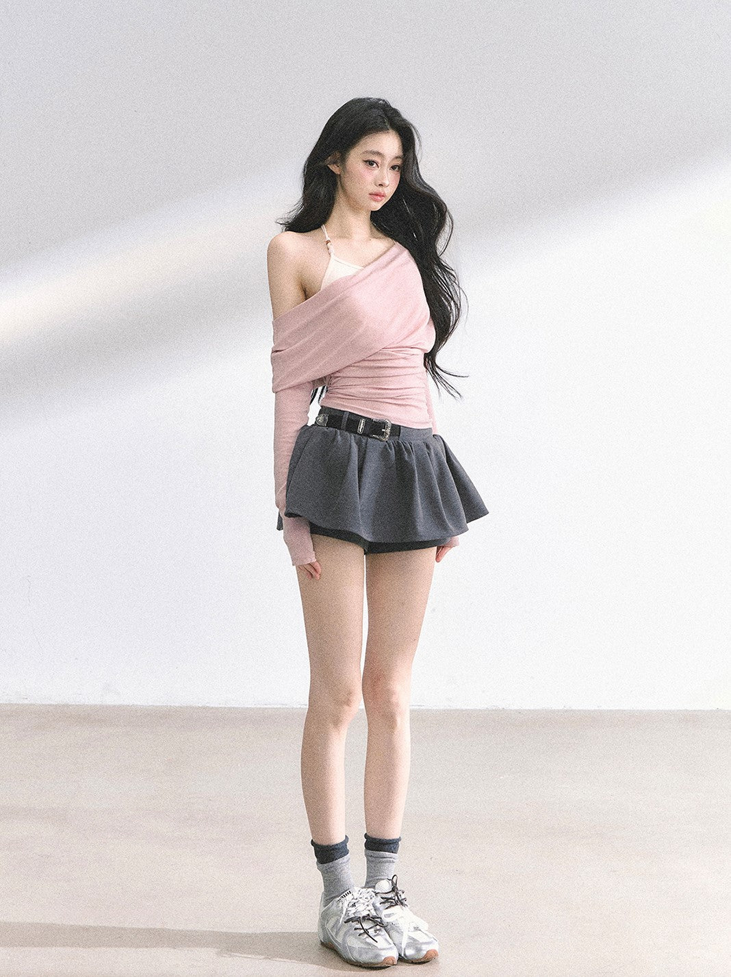 Fake Two-piece Off-Shoulder T-shirt DIA0528