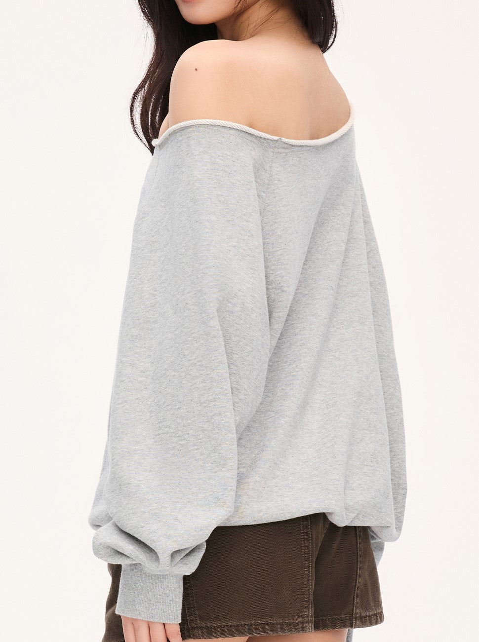 American Print Casual Off-Shoulder Sweatshirt WEE0077