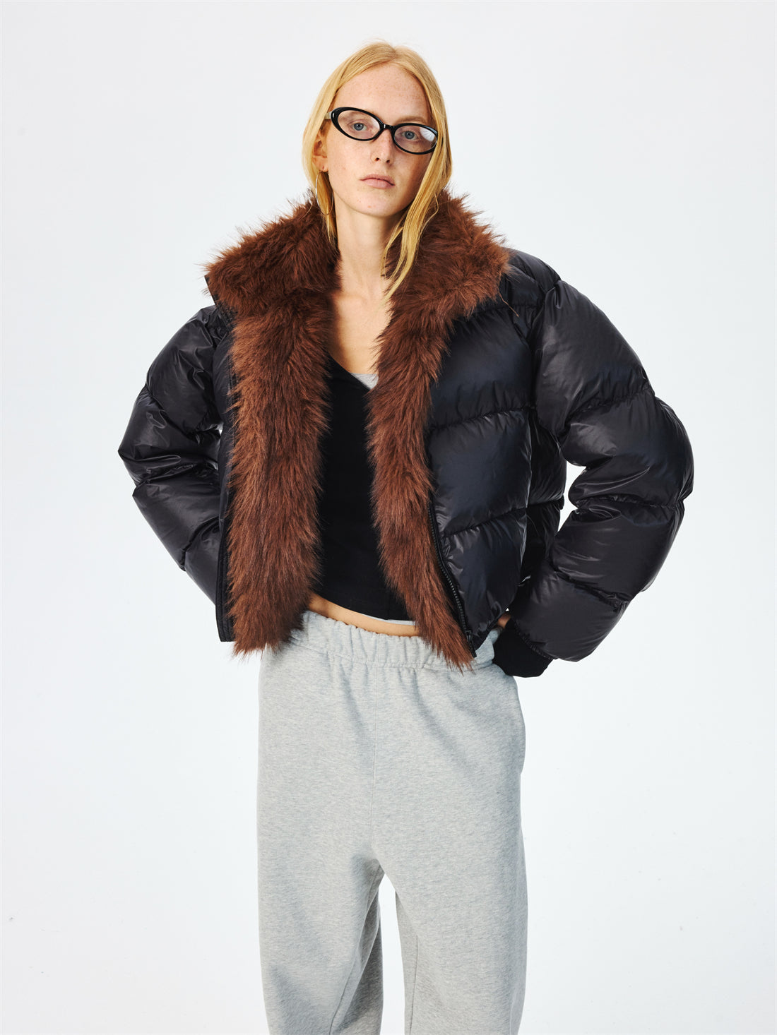 Large Fur Collar Thick Down Jacket CUR0268