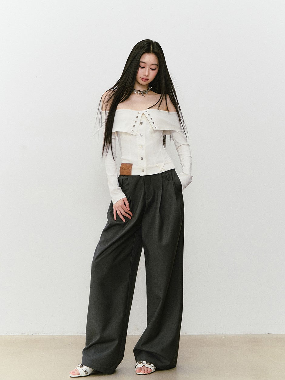 Wide-leg Drape Suit Pants VIA0330