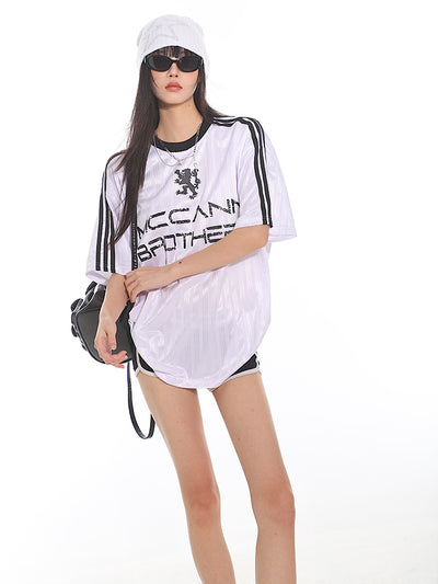 American Sports Jersey Loose Raglan Sleeve T-shirt UNC0145