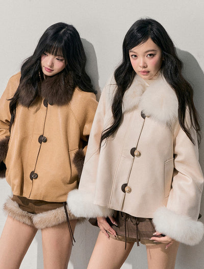 Fur Collar Plush Coat DIA0770