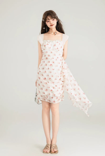 Three-dimensional Flower Slim Dress KEI0132