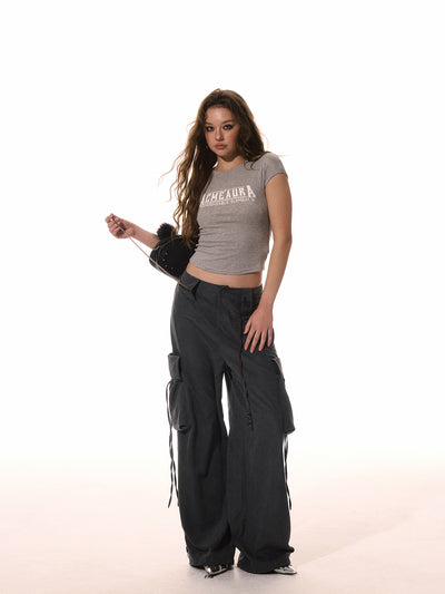 Bowknot Large Pocket Loose Casual Pants ACM0091