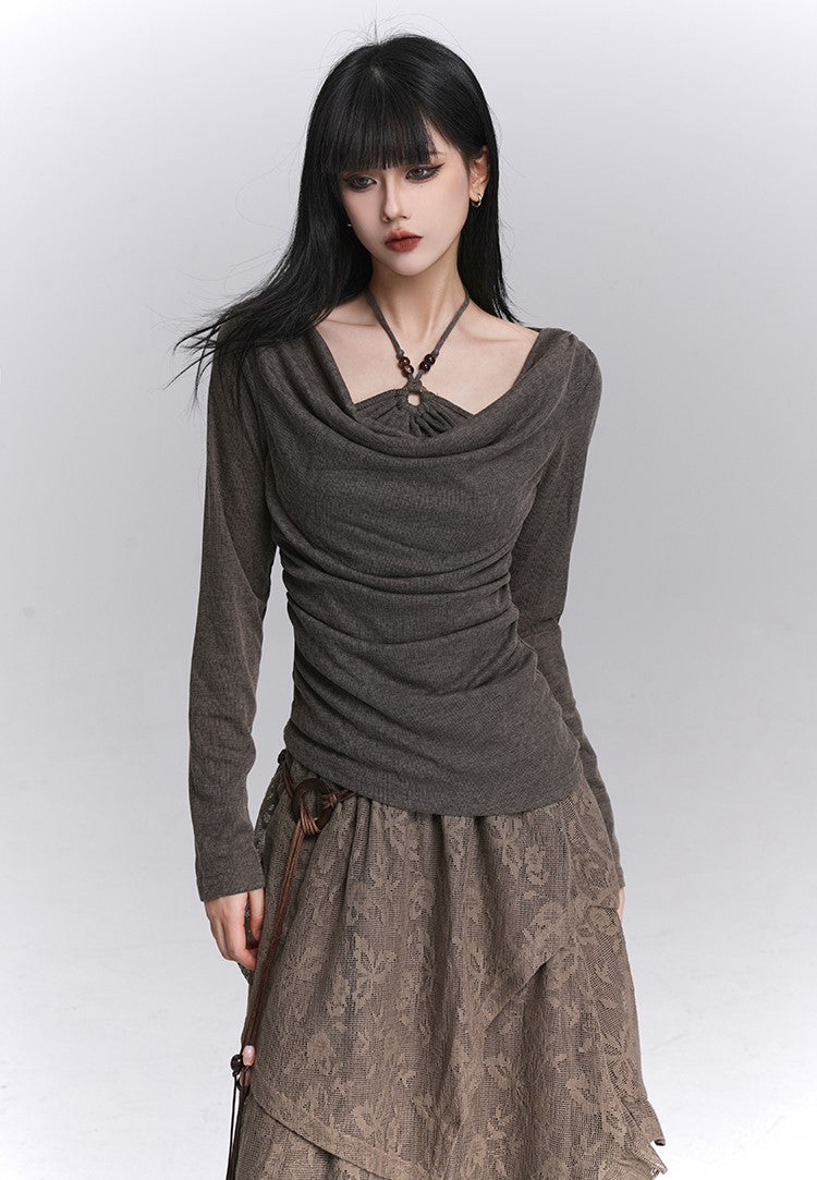 Halter Neck Off-Shoulder Top LAD0249