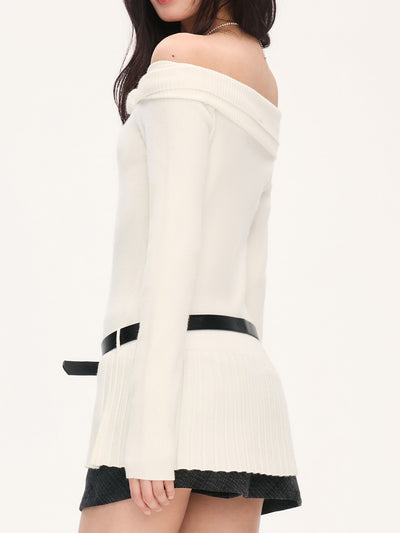 Off-Shoulder Floral Sweater WEE0072