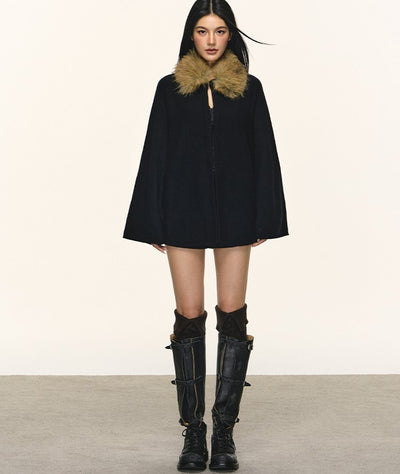 Eco-friendly Fur Collar Knitted Cardigan ANA0106