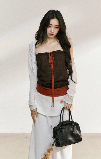 Three-color Bow Tube Top SHI0201