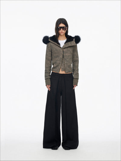 Fur Collar Hooded Sweatshirt Jacket SAL0201