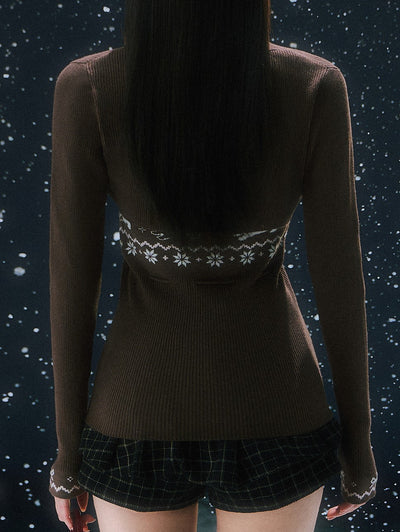 Brown Fair Isle Design Sweater WEE0100