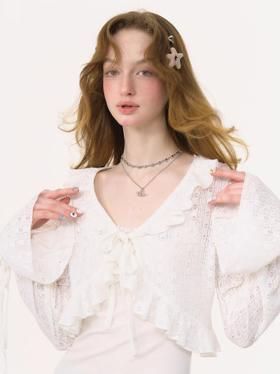 Trumpet Sleeve Lace Cardigan ZIZ0247