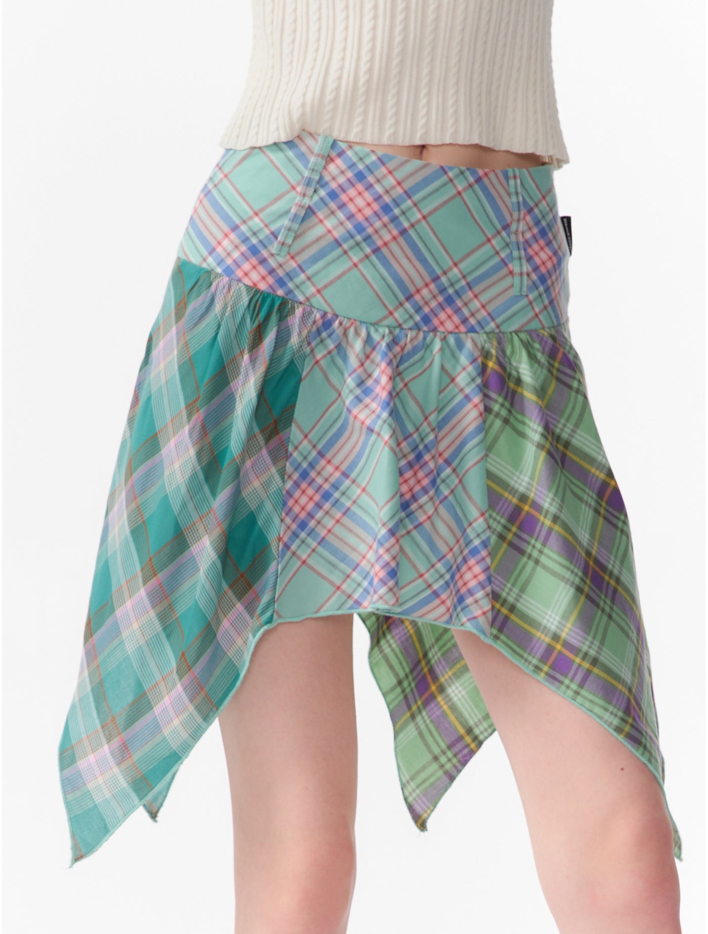 Summer Design Irregular Plaid High Waist Skirt ZIZ0089