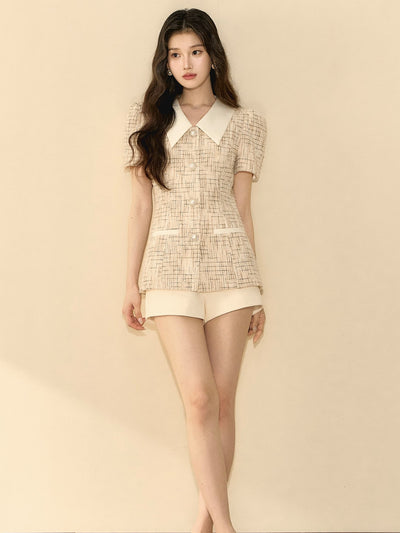 High Waist Gold Button Shorts OSH0137