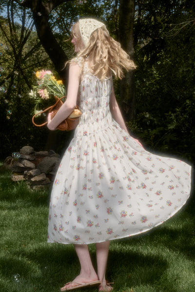 Bow Tie Floral Long Dress GRO0137