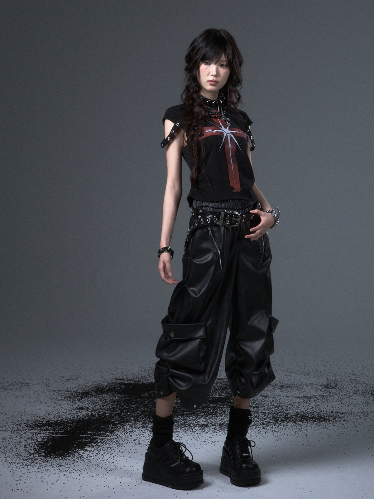 Punk Lantern Leather Pants FRU0100