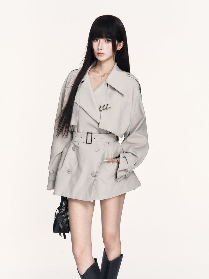 Classic Stylish Short Trench Coat VOC0455 – Young Social Club.