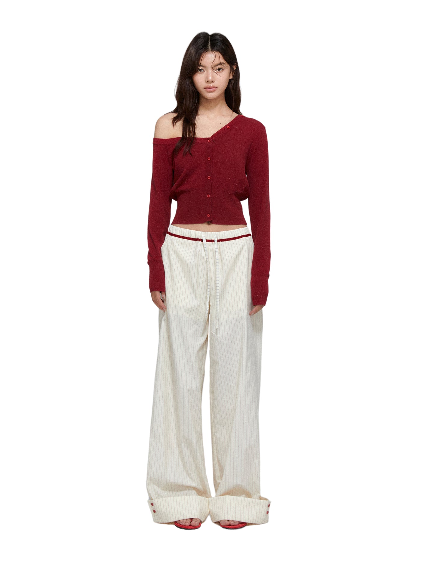 Striped Drape Casual Pants APE0372