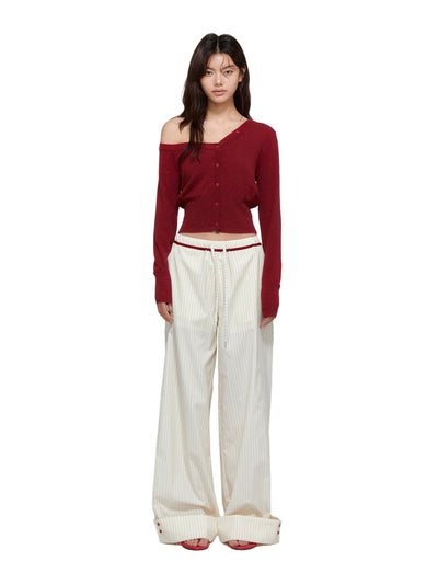 Striped Drape Casual Pants APE0372