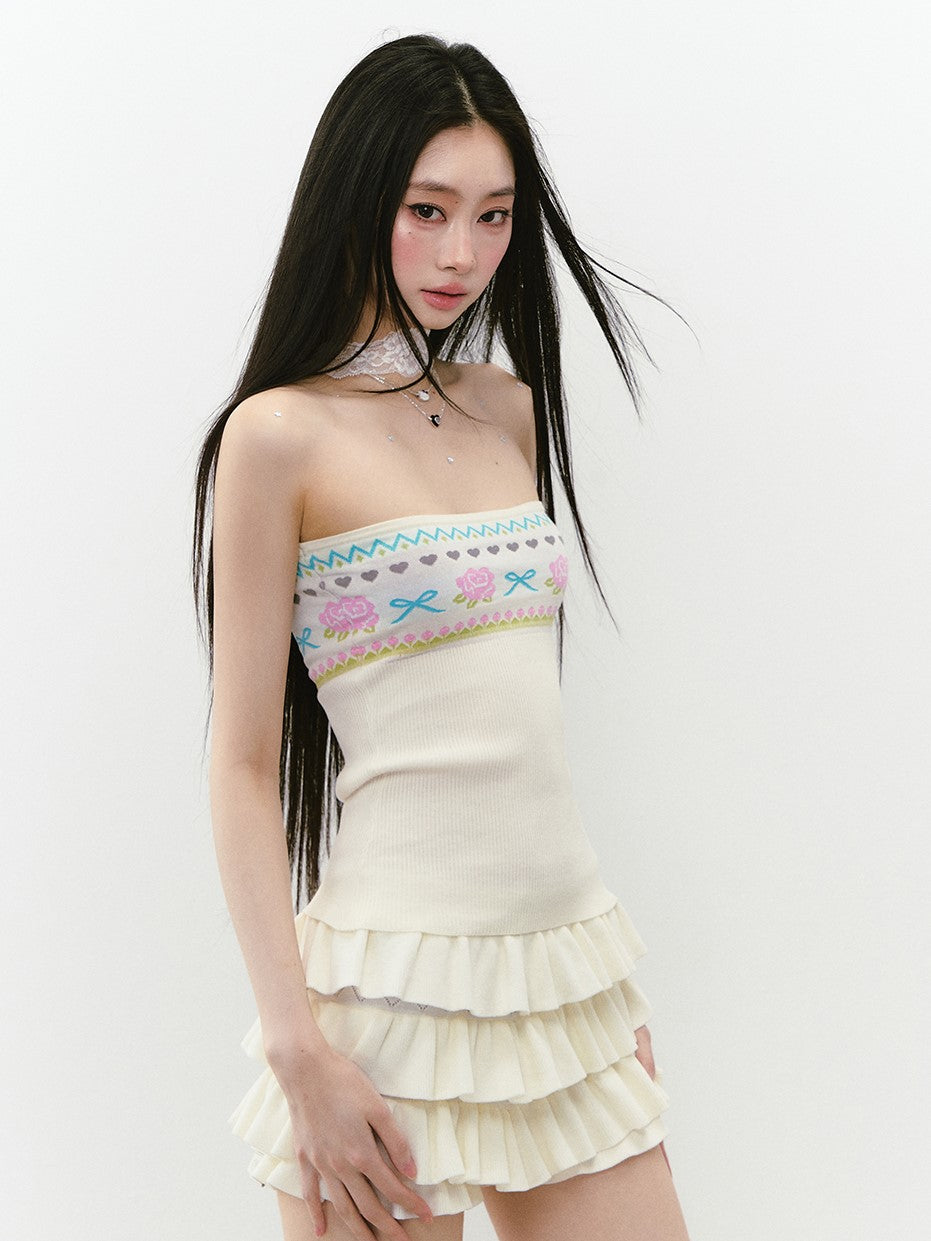 Knitted Top/Halter Neck Top/Jeans VIA0295