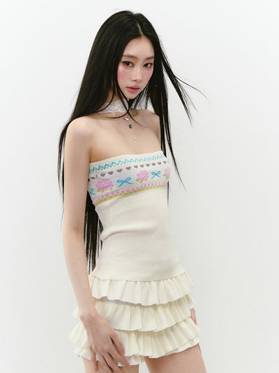 Knitted Top/Halter Neck Top/Jeans VIA0295
