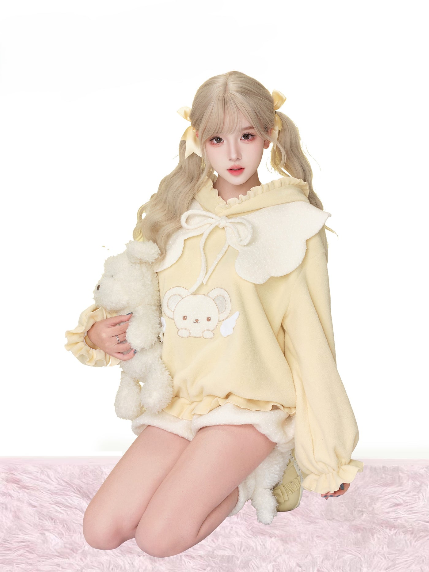 Creamy Bear Yellow Sweatshirt/Shorts SER0195
