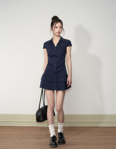 Retro Waist Shirt Dress SOO0014